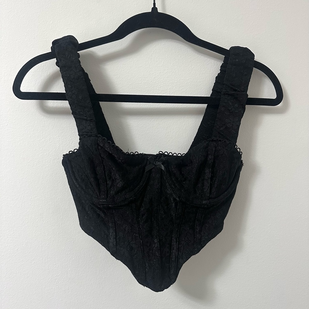 For Love And Lemons Black Crop Top
